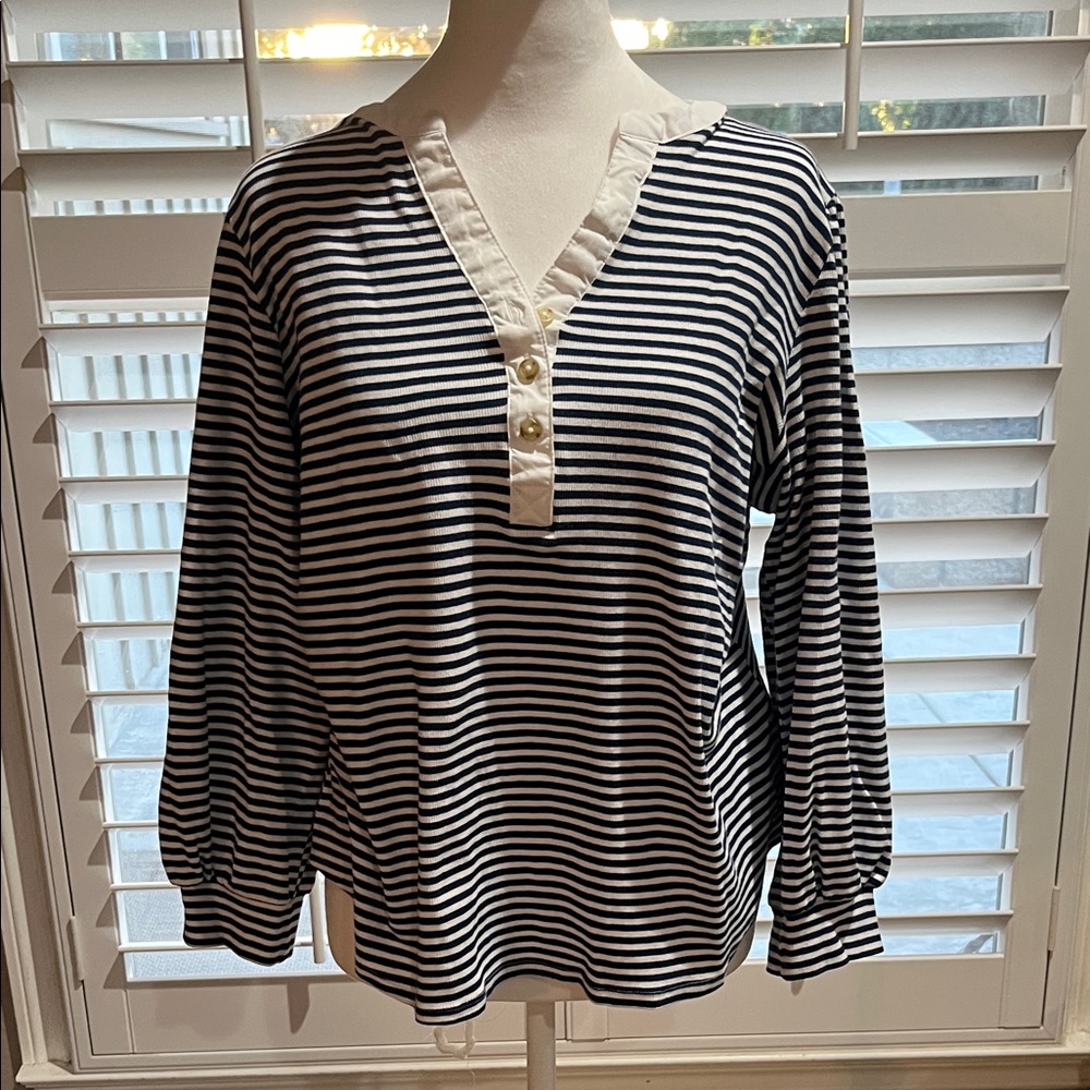 Striped V-Neck Women's Top